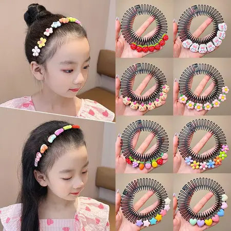 Colorful Circular Comb Headband for Girls ( Pack of 4 )
