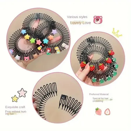 Colorful Circular Comb Headband for Girls ( Pack of 4 )